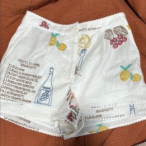 NWT Caroline Constas White Embroidered Women's Shorts sz 6
